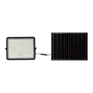 20W Led Solar Floodlight 4000K Replaceable Battery 3M Wire Black Body