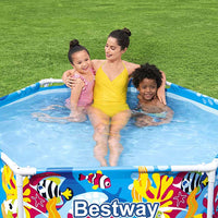 Bestway Steel Pro Careful Piscina Per Bambini Con Telo Ombreggiante 183x51 cm