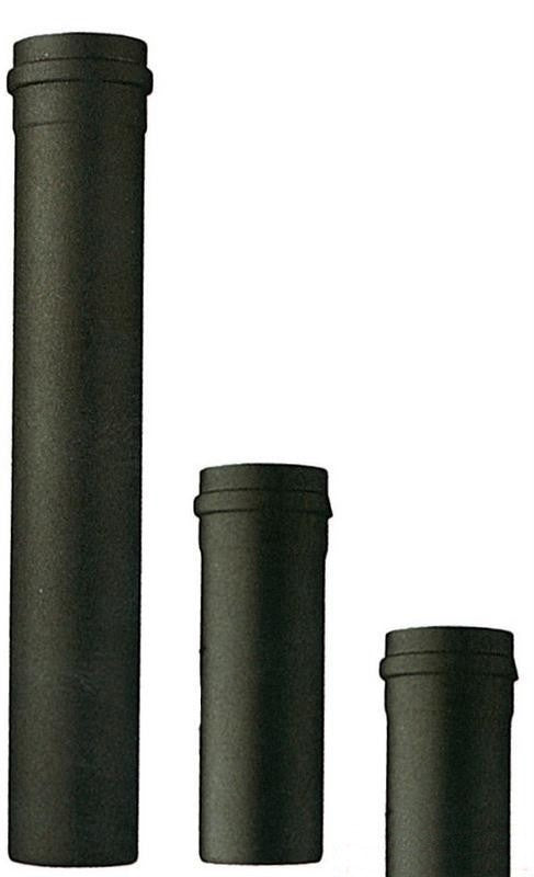 TUBO PER STUFA A PELLET PORCELLANATO D.8X100 NERO OPACO MM.1,2 CON GUARNIZIONE