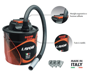 BIDONE ASPIRACENERE LAVOR LT.18 800W SILENZIATO CON FUNZIONE SOFFIANTE