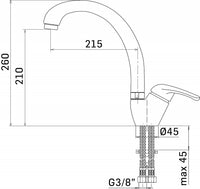 MISCELATORE MONOCOMANDO PER LAVELLO A CANNA LUNGA MAMOLI R24500