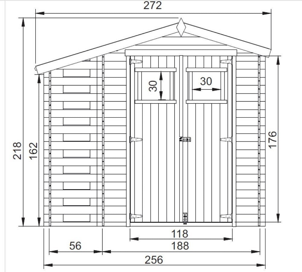 Casetta in legno con legnaia 256x200