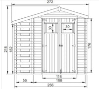 Casetta in legno con legnaia 256x200