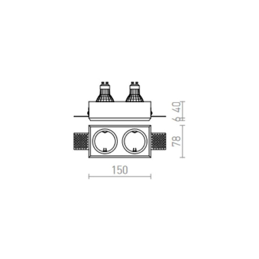 Lampada QUO R II da incasso gesso 230V GU10 2x35W