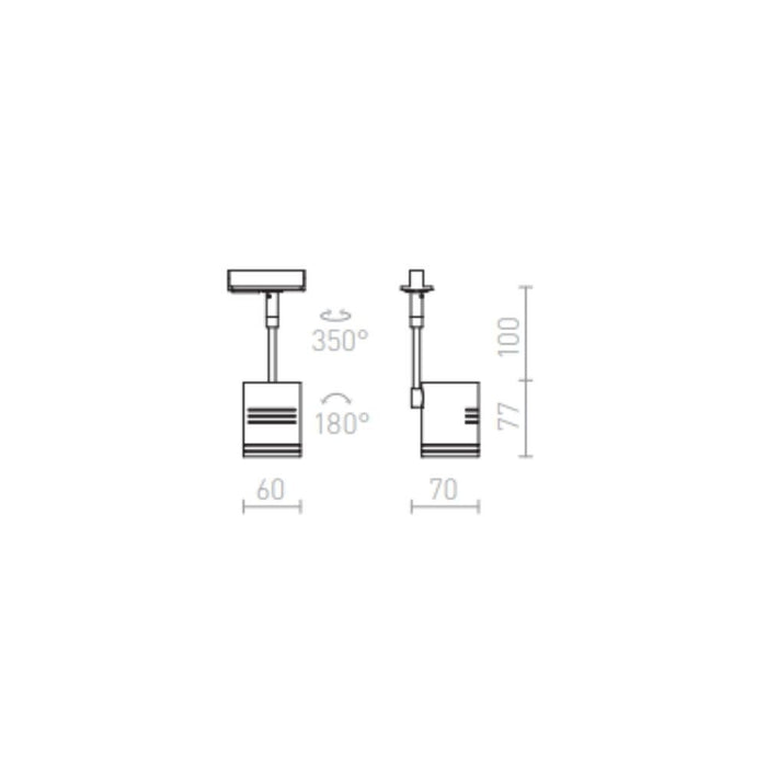 Riflettore Proiettore PURINA per binario monofase Bianco 230V GU10 50W