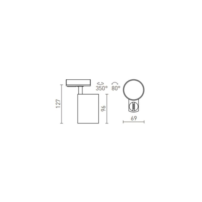 Faretto cilindrico CONNOR per binario monofase nero/oro 230V LED GU10 10W