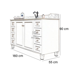 Composizione da bagno 160 cm di copri lavatrice e pensile