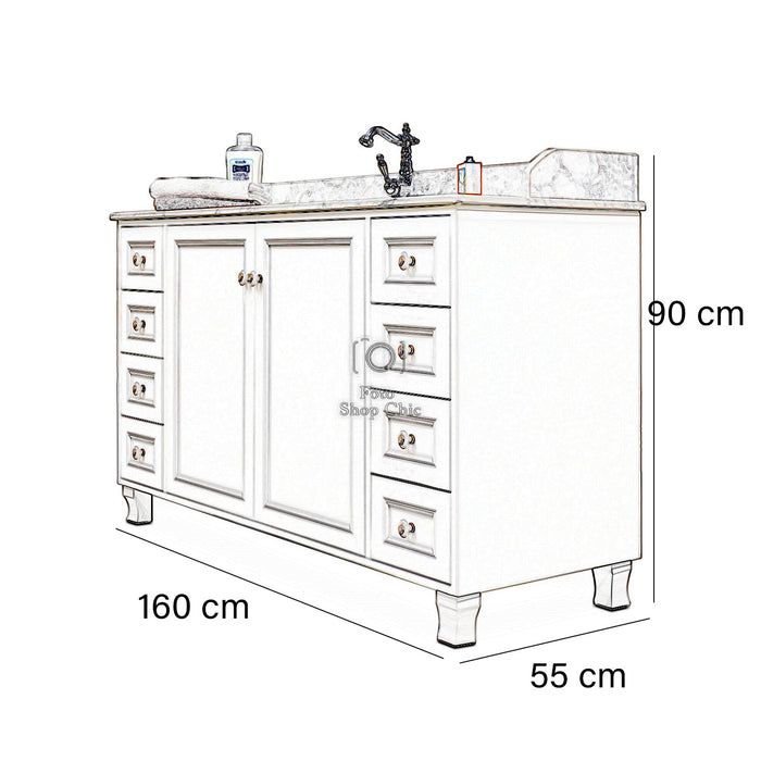 Composizione da bagno 160 cm di copri lavatrice e pensile