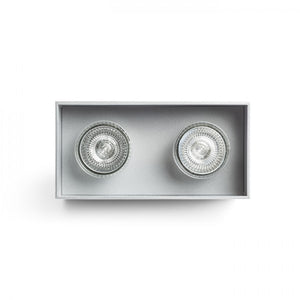 Faretto AGATE II da soffitto alluminio pettinato 230V GU10 2x35W