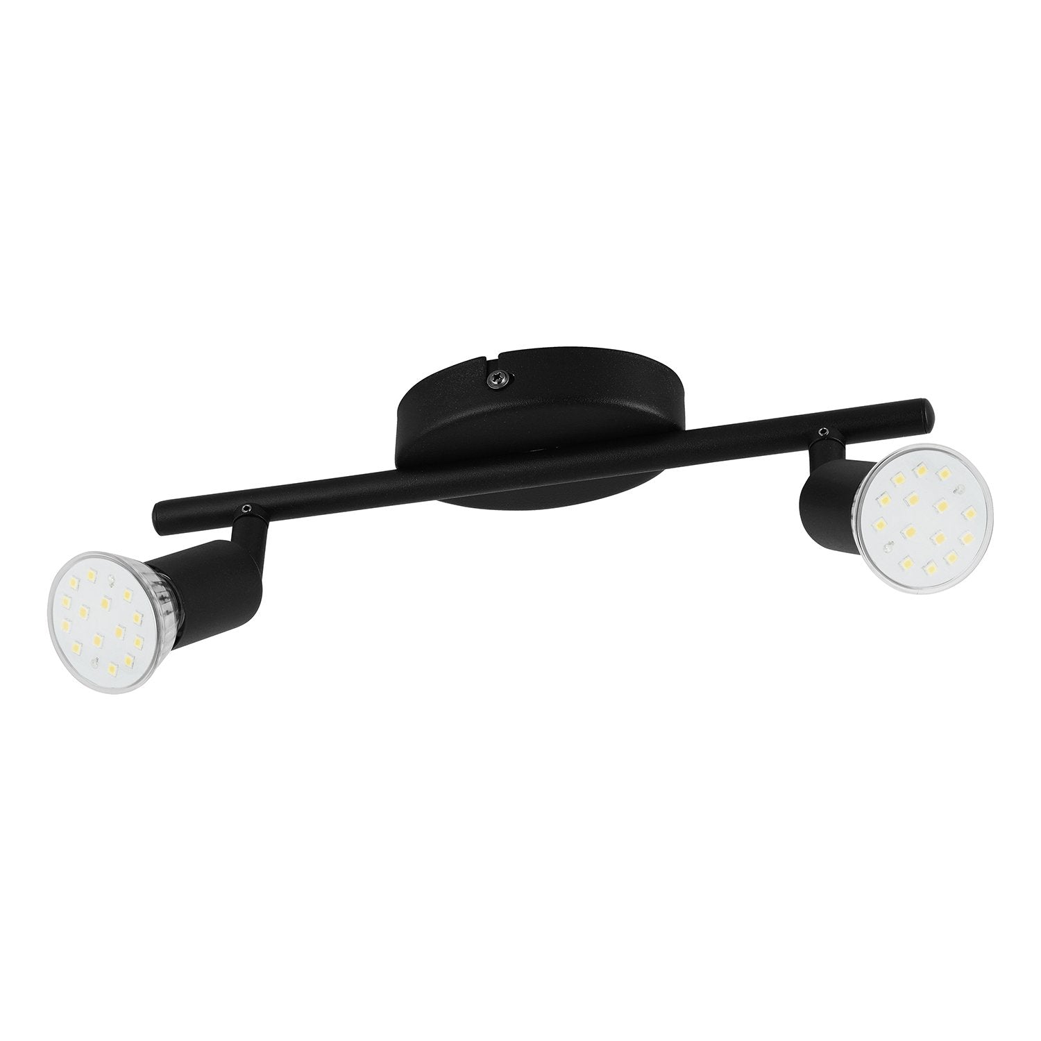 Spot Moderno Buzz Led In Acciaio Nero 2 Luci Gu10 2,8W Ip20