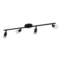 Spot Moderno Buzz Led In Acciaio Nero 4 Luci Gu10 2,8W Ip20