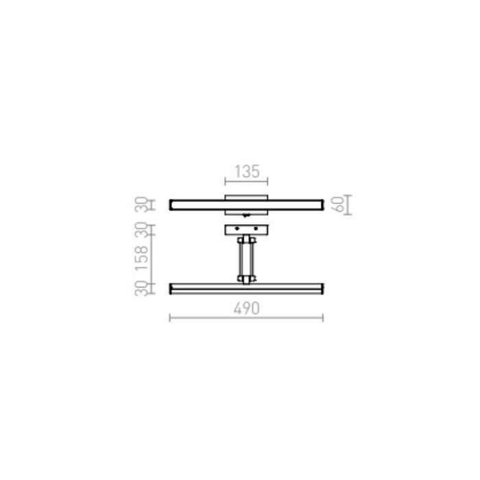 Faretto applique SWING sopra quadro cromo 230V LED 8W 3000K