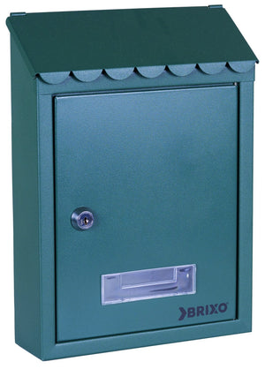 CASSETTA POSTALE BRIXO POPULAR IN LAMIERA COLORE VERDE CON TETTO L21xP7xH30 cm