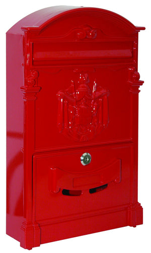 CASSETTA POSTALE VILLA ITALIA PER ESTERNO IN ALLUMINIO COLOR ROSSO L26xP9xH42 cm