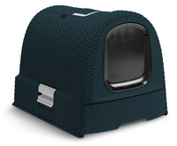 Lettiera per Gatti 51x39x39 cm in Plastica Effetto Rattan Keter Cat Litter Box Graphite