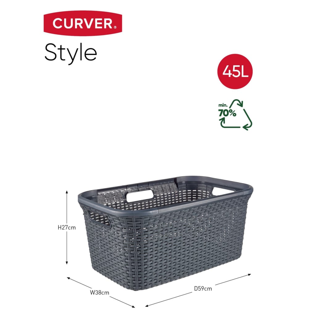 Curver Cesto Portabiancheria Style 45 L Antracite 443858