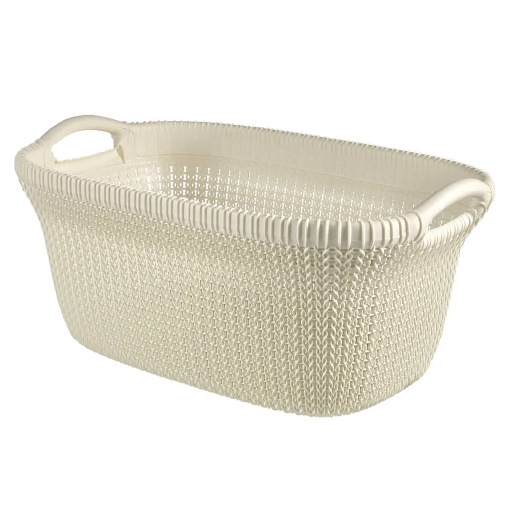 Curver Cesto Portabiancheria Knit 40 L Bianco Crema 443841