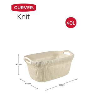 Curver Cesto Portabiancheria Knit 40 L Bianco Crema 443841