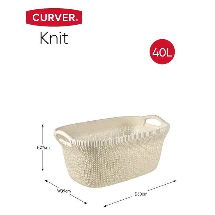 Curver Cesto Portabiancheria Knit 40 L Bianco Crema 443841