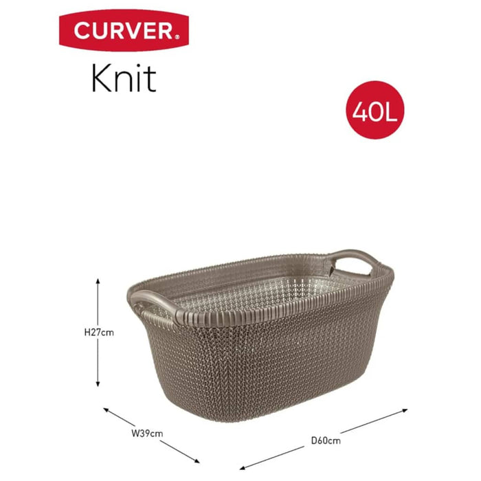 Curver Cesto Portabiancheria Knit 40 L Marrone Metallizzato 443839