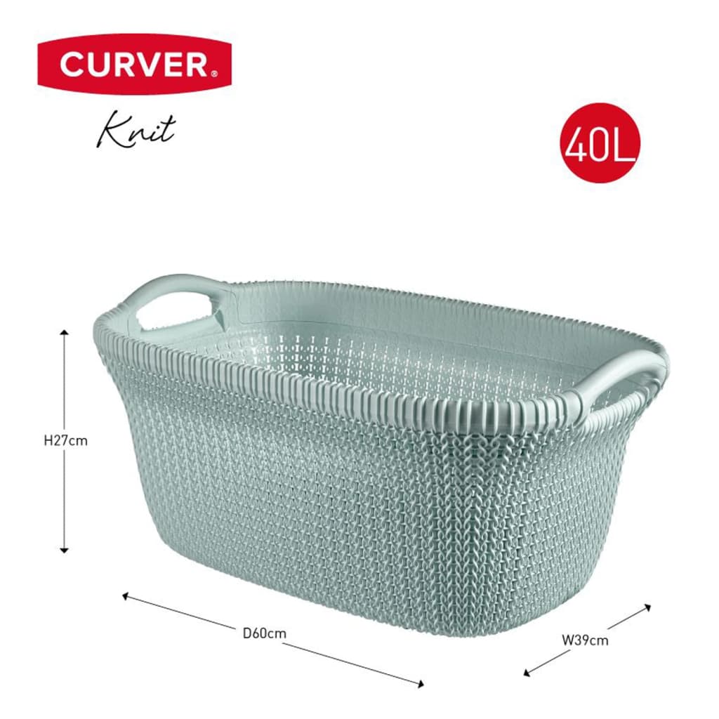 Curver Cesto Portabiancheria Knit 40 L Azzurro 443840