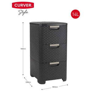 Curver Cassettiera Style 3x14 L Antracite 443856