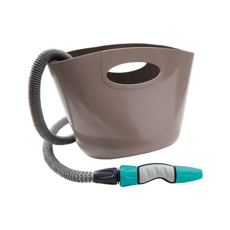 Tubo Irrigazione Estensibile Acqua Giardino Kit Aquapop 10 con Borsa GF Garden Colore: Grigio