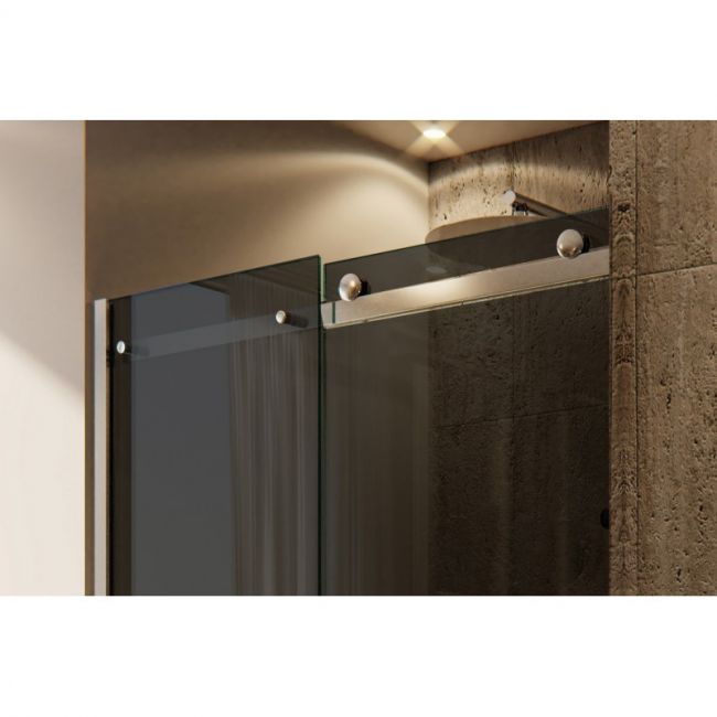 Box doccia Cristallo 8 mm frameless - 1 lato apertura scorrevole fume' anticalcare - Misura: 140 x h195 cm