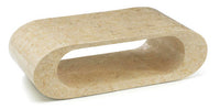 Tavolino da Salotto 62x120xH35 cm in Pietra fossile Sandu Beige