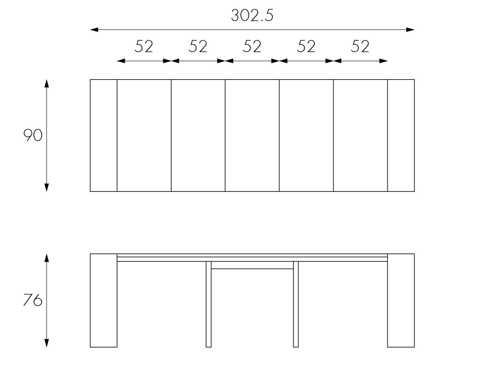 Consolle Allungabile 90x42,5/302,5xH76 cm in Mdf laccato Pinocchio Tortora