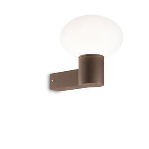 Applique Da Parete Contemporaneo Clio Alluminio Coffee 1 Luce E27 42W Ip44