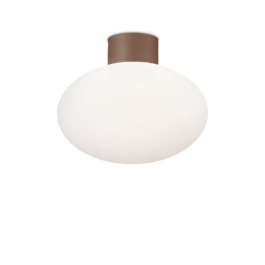 Plafoniera Contemporanea Clio Alluminio Coffee 1 Luce E27 42W Ip44