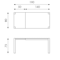 Tavolo Allungabile 140/190x80x75 cm in Legno Rovere Impiallacciato