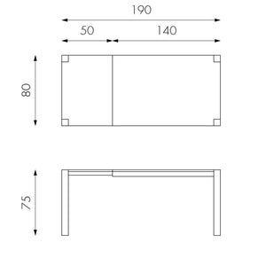 Tavolo Allungabile 140/190x80x75 cm in Legno Rovere Impiallacciato