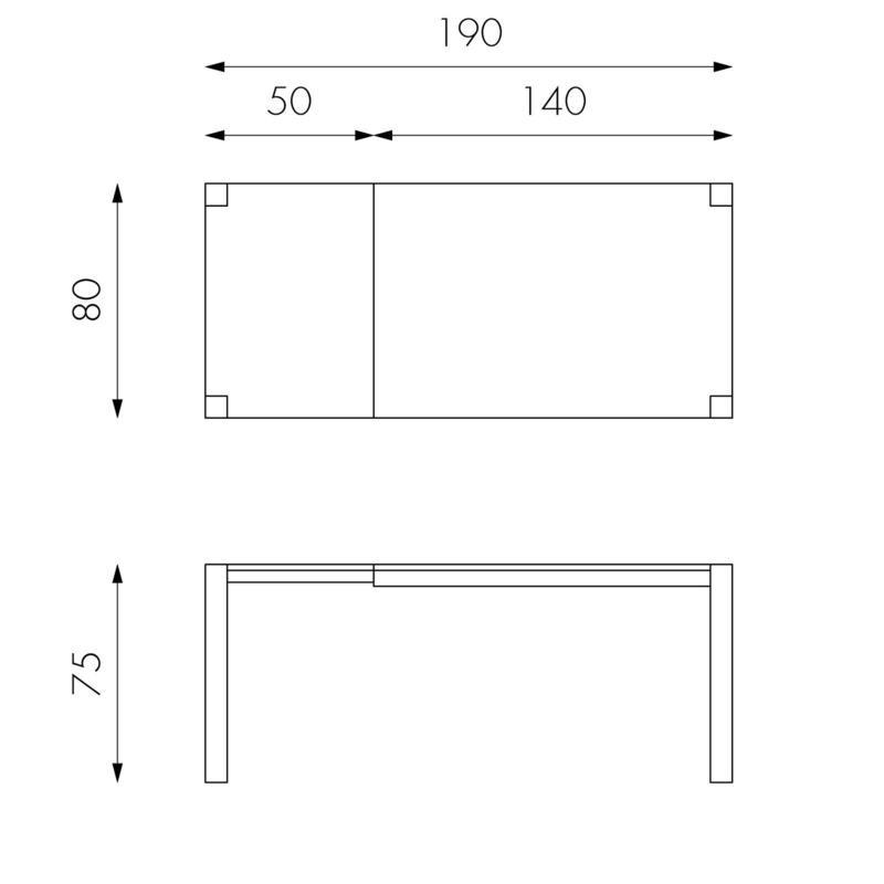 Tavolo Allungabile 140/190x80x75 cm in Legno Rovere Impiallacciato