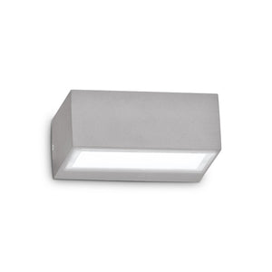 Applique Da Parete Contemporaneo Twin Alluminio Grigio 1 Luce G9 28W Ip44