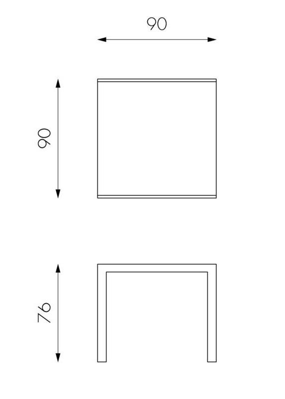 Tavolo Allungabile 90/163,5x90x76 cm in Metallo con Top in Vetro Bianco