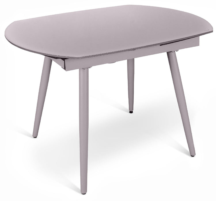 Tavolo Allungabile 120/180x90x76 cm in Metallo con Top in Vetro Grigio