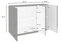 Mobile Multiuso 3 Ante 121,8x39,2x86 cm Ping Cemento Bronx