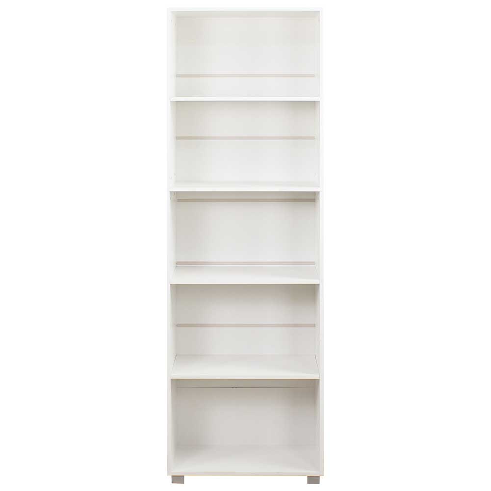 Libreria Armadio Scaffale Con 5 Ripiani Design Moderno Libri Casa Ufficio Bianco