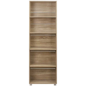 Mobile Mobiletto Libreria a Scaffali 5 Ripiani In Legno Naturale 60x31x190 cm