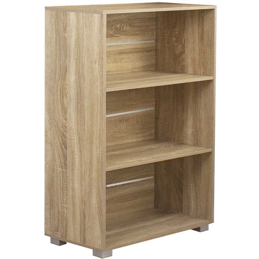 Mobile Mobiletto Libreria a Scaffali 3 Ripiani In Legno Naturale 60x31x115 cm