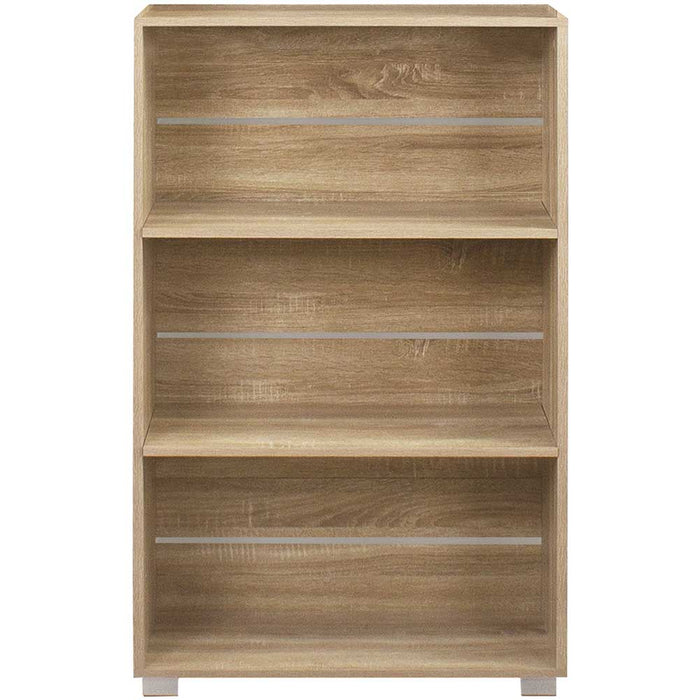 Mobile Mobiletto Libreria a Scaffali 3 Ripiani In Legno Naturale 60x31x115 cm