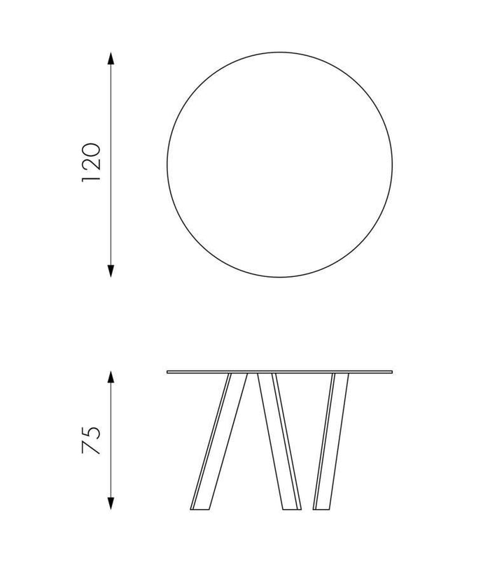 Tavolo Rotondo Ø120x75 cm Top in Vetro Gambe in Metallo Cromato