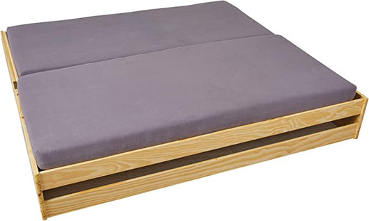 LETTO SINGOLO LOTAR 90X200 ESTRAIBILE E TRASFORMABILE IN 3 LETTI O MATRIMONIALE PINO NATURALE