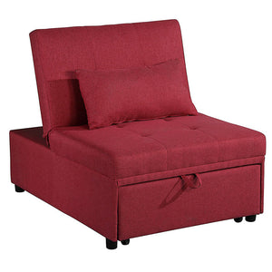 Poltrona Pouf / letto rossa in tessuto