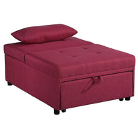 Poltrona Pouf / letto rossa in tessuto