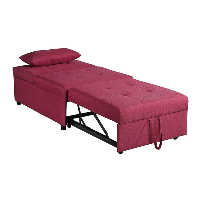 Poltrona Pouf / letto rossa in tessuto