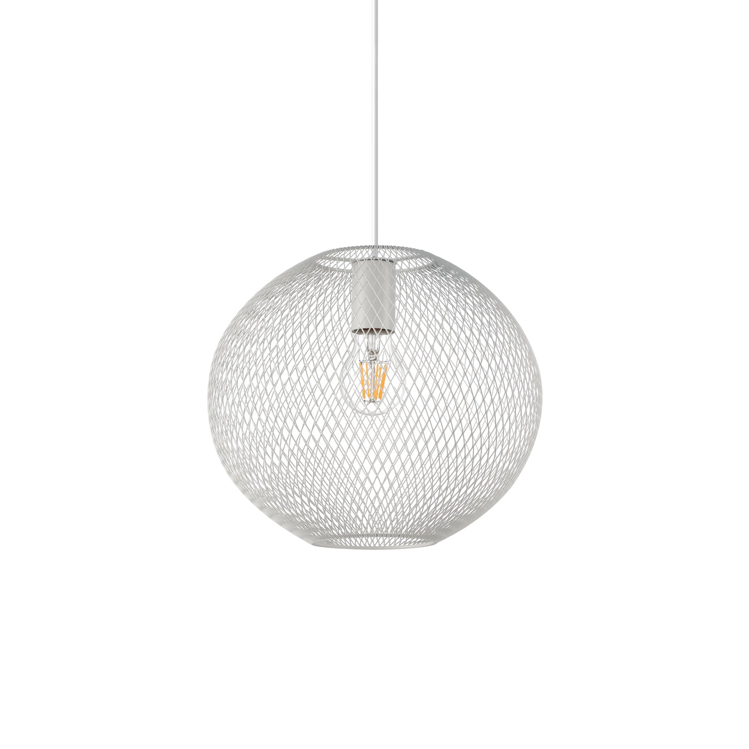 Lampadario A Sospensione Moderno Net Metallo Bianco 1 Luce E27 42W Ip20