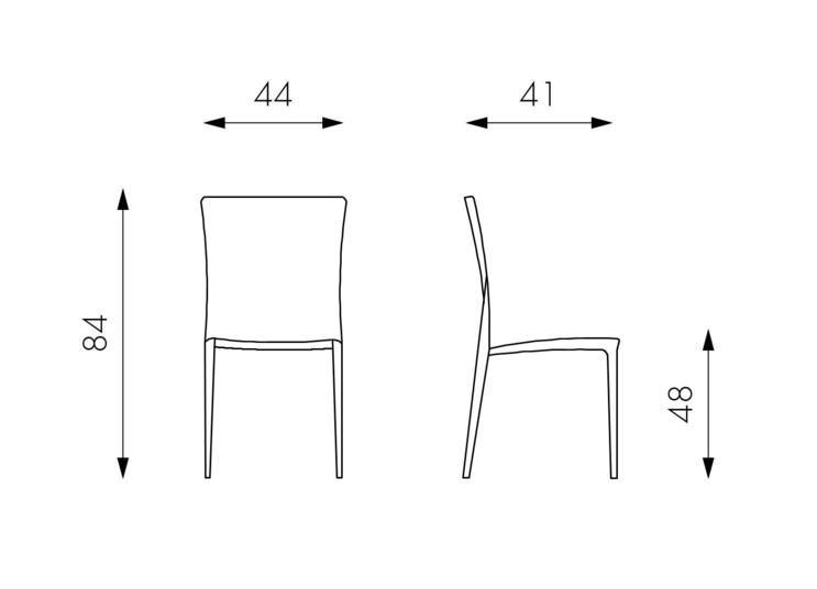 Set 4 Sedie 41x44xH84 cm in Polipropilene Denise Bianco